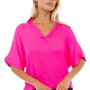 Naked Zebra “Finley” Blouse – Hot Pink, Size M